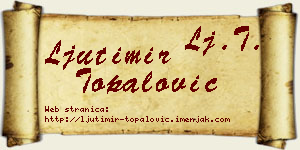Ljutimir Topalović vizit kartica